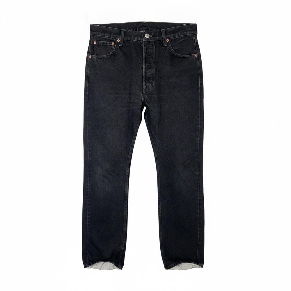Levis 501 Jeans Mens 36x30 Black Denim Classic Fit Straight Leg Button Fly